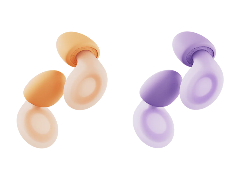 オレンジと紫の耳栓