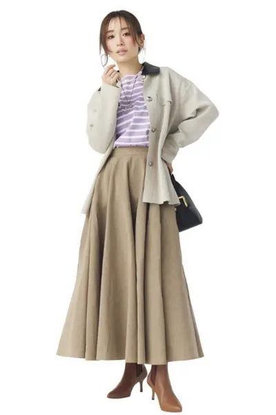 【3/16のコーデ】ボーダー×ライラックで小粋な春コーデが完成！