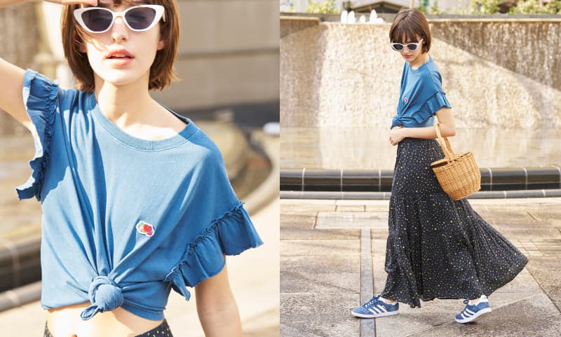 別注 ピグメントフリルTシャツ