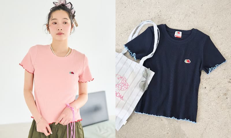 別注 配色メローリブ半袖Tシャツ