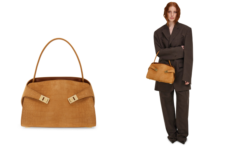 型押しハグバッグキャメル