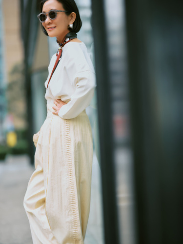 Ponte Boat Neck Topエクリュ