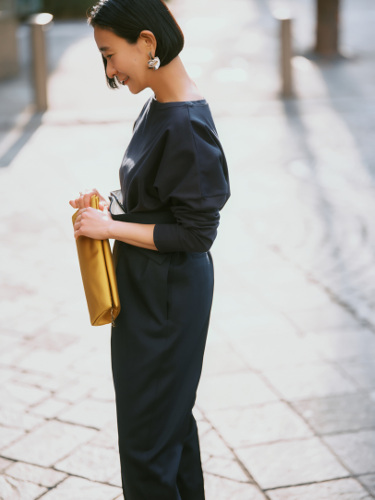 Ponte Boat Neck Topネイビー