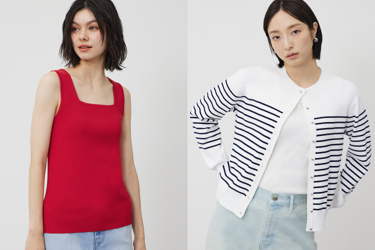 UVカットレーヨンブレンド2WAYネックタンクトップ