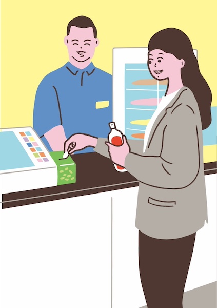 コンビニ募金　イラスト