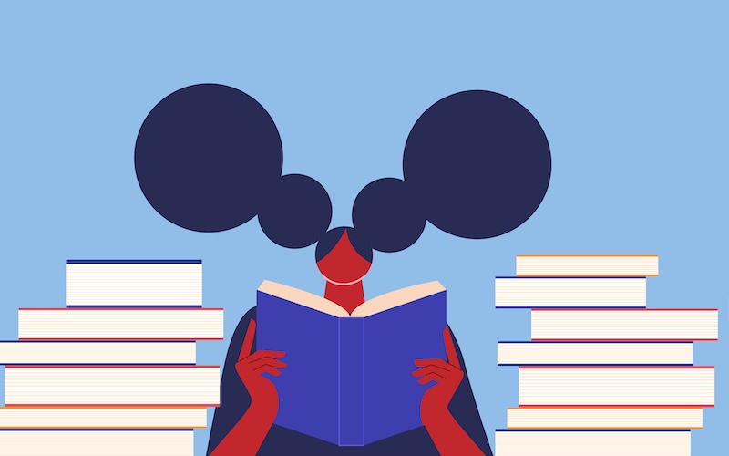 本を読んでいる人のイラスト