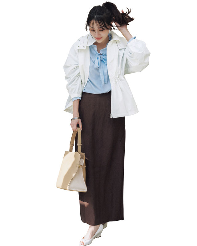 シャカシャカ素材ブルゾンコーデ