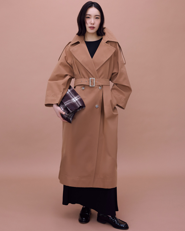 ビッグカラートレンチ×ロングワンピ