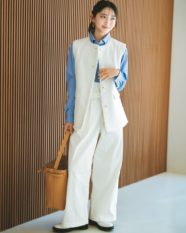 ツイードアイテムコーデ