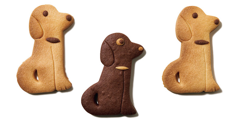 「hana クッキーと本とくらし」のイヌボックス黒