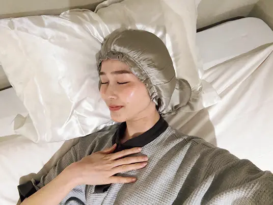 シルクの枕カバー＆ナイトキャップ