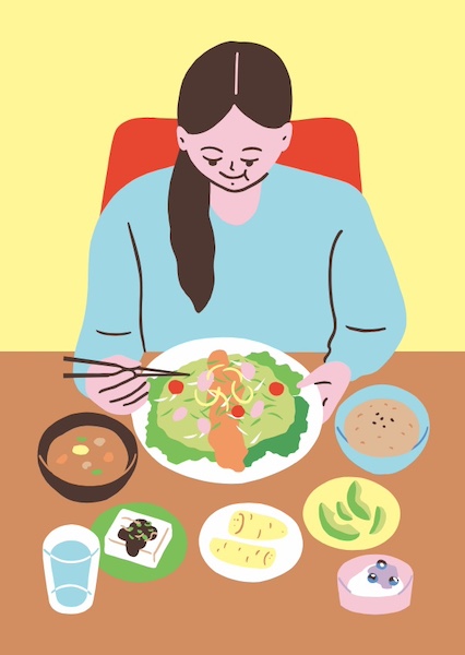 野菜を食べる　イラスト