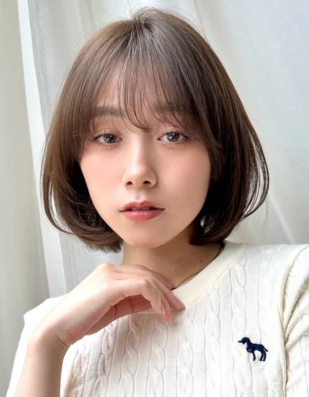 マロンベージュの髪色