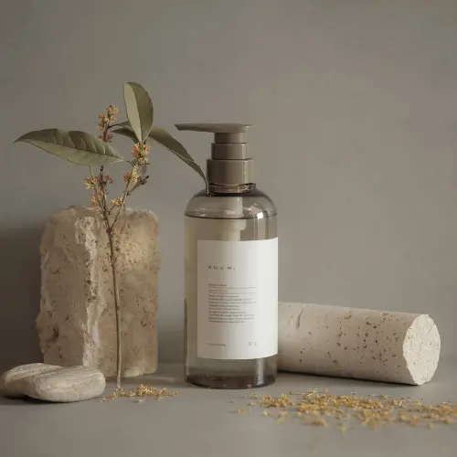 植物とボディソープの写真