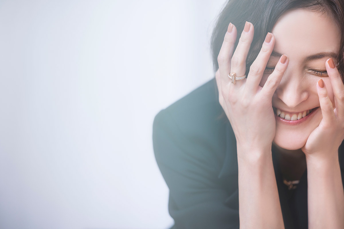 広末涼子さんがはにかむ顔