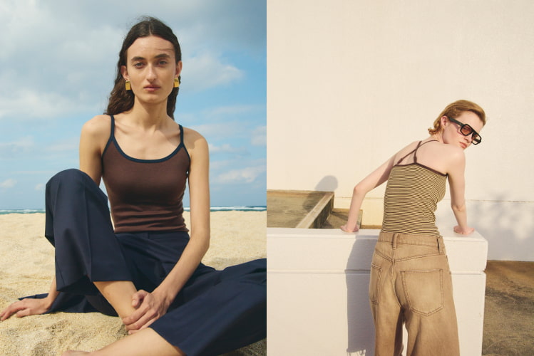 カップインハーフミラノ2wayキャミソール着用例