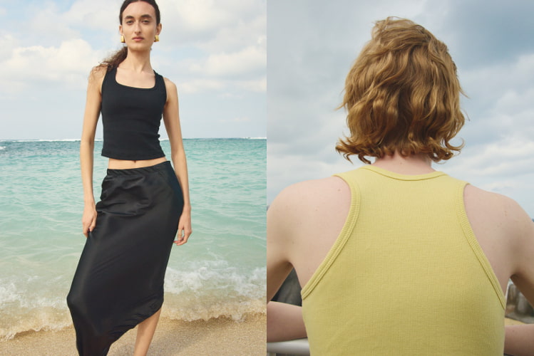 カップインクロップドタンクトップ着用例