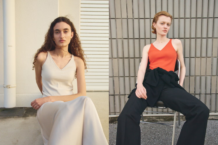 カップインVネックキャミソール着用例