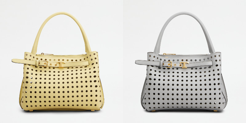 「トッズ T タイムレス バッグ」イエロー、グレー