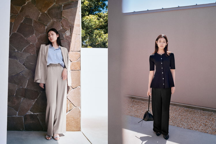 「サテンイージーパンツ」着用画像