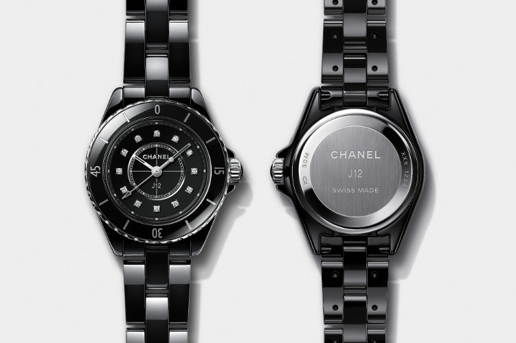 J12 28MM（ブラックラッカーダイヤルに12ブリリアントカット ダイヤモンドのインデックス（0.06ct））