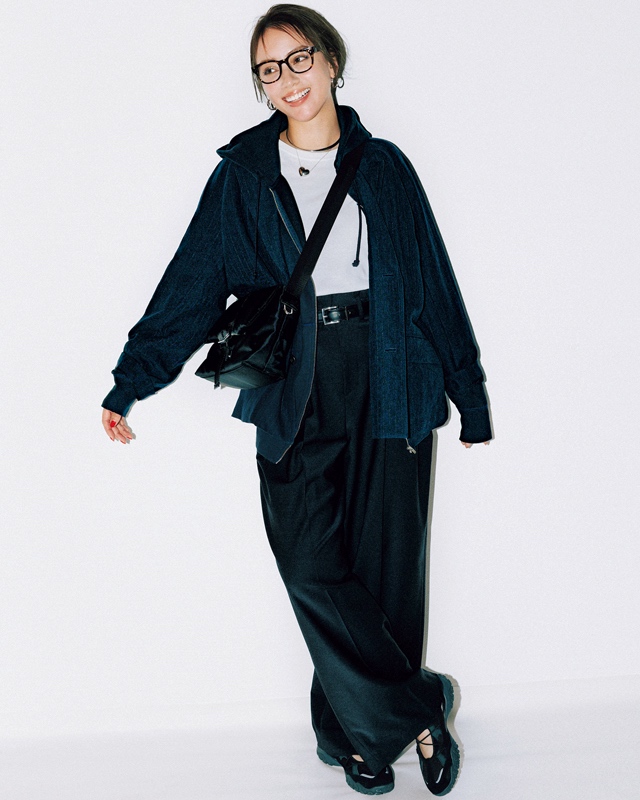 春ジャケットの休日コーデ