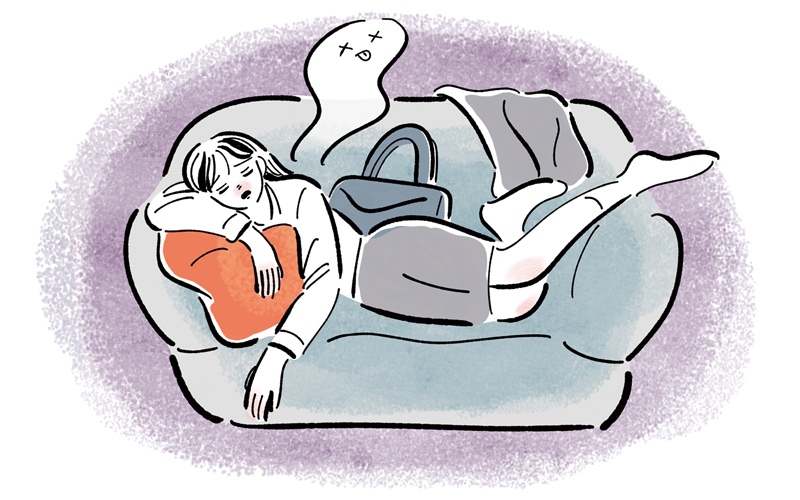 ソファで気絶　イラスト