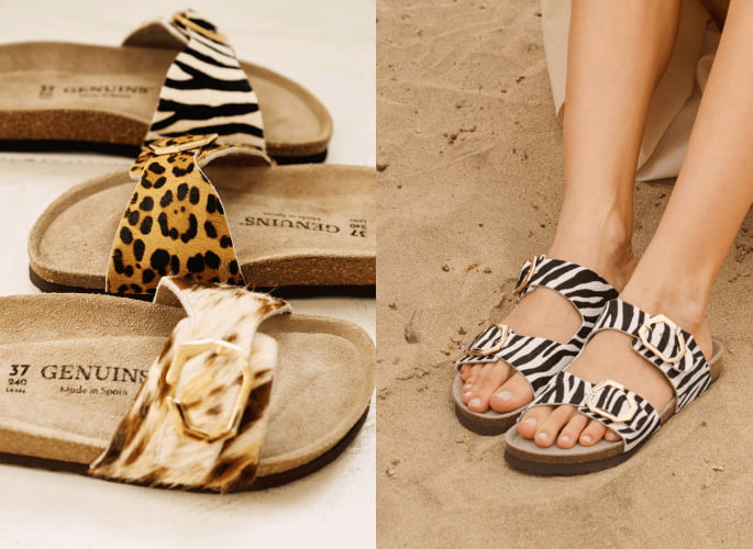 アニマル柄サンダル着用画像