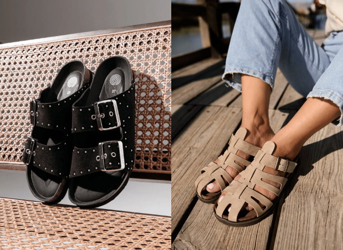 スエードサンダル着用画像