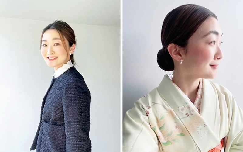 アコヤ真珠の雪だるまピアス