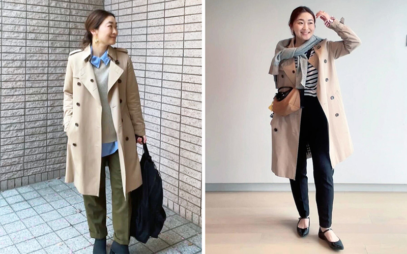 トレンチコートの着こなし
