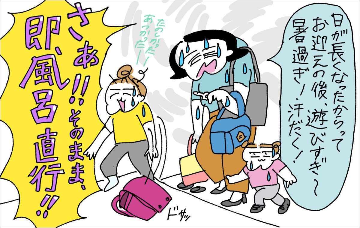 汗だくで帰宅