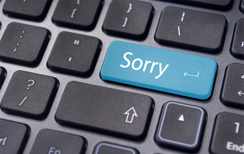 PCのエンターキーに「Sorry」の文字