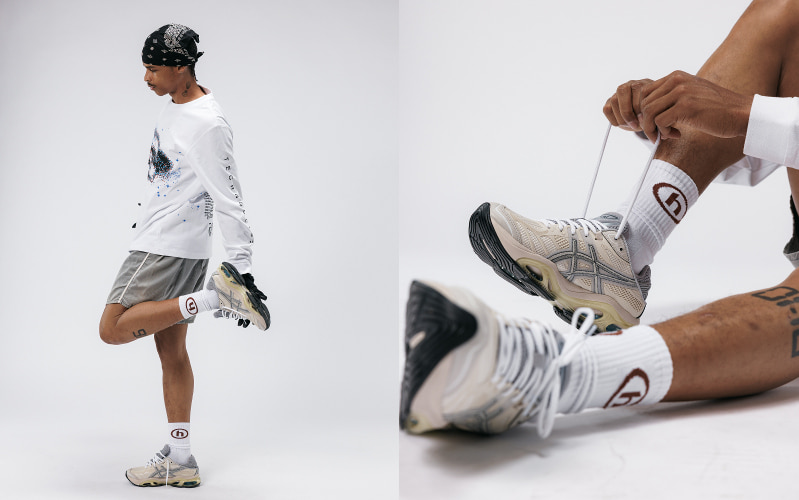 ASICS × HIDDEN GEL-KINETIC 2.0限定カラー着用画像