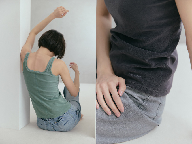 Cup In Pile Tank Top着用画像