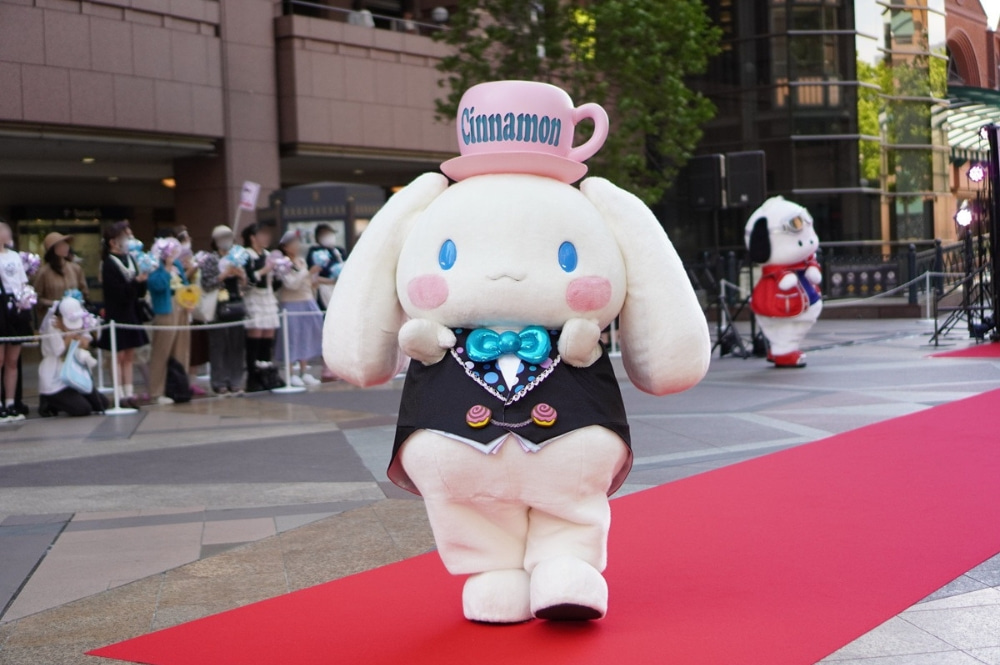 カメラに向かってポーズをとるシナモロールの写真