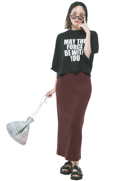 【6/21のコーデ】ゆるっとTシャツにはタイトスカートが好相性！