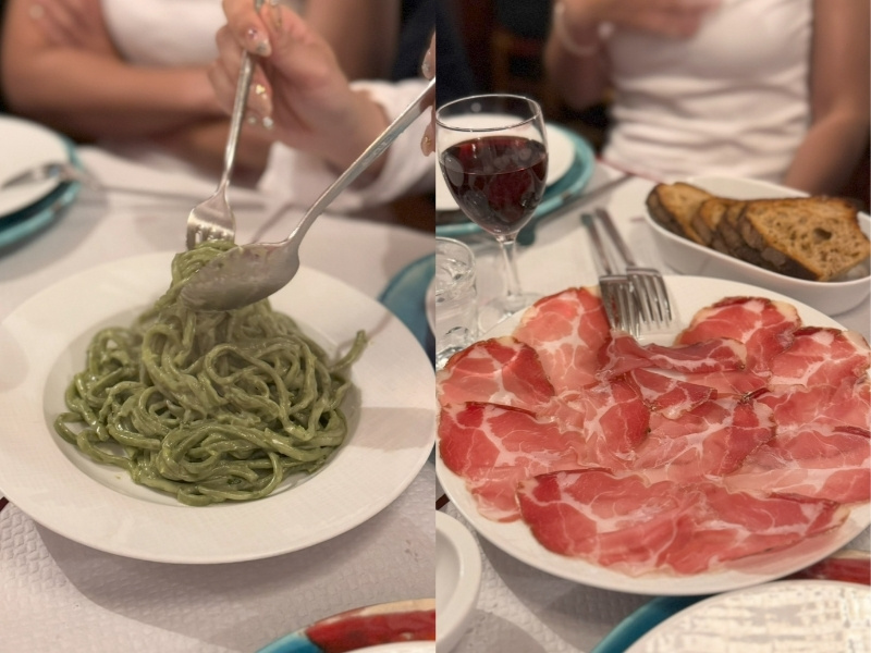 生ハムとジェノベーゼの写真