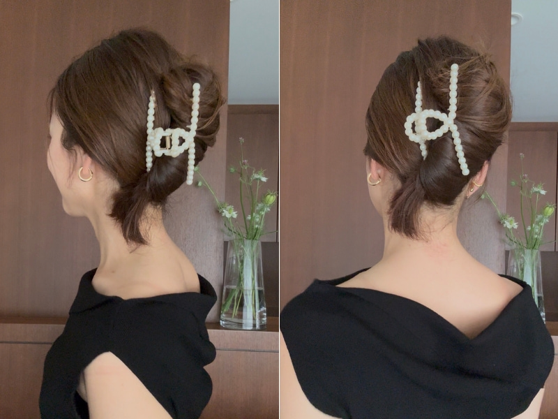 アレンジ後の斜め後ろからの写真と後ろからの写真を並べた画像