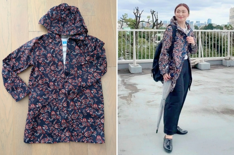 ペイズリー柄ジャケットとジャケットを着た菱沼さんの写真