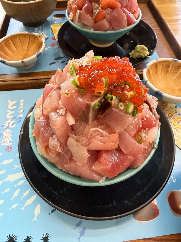 ボリュームたっぷりな海鮮丼の写真