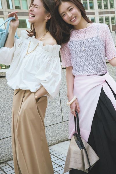 【7/19のコーデ】連休を彩るオフショル＆レースブラウスコーデ♪