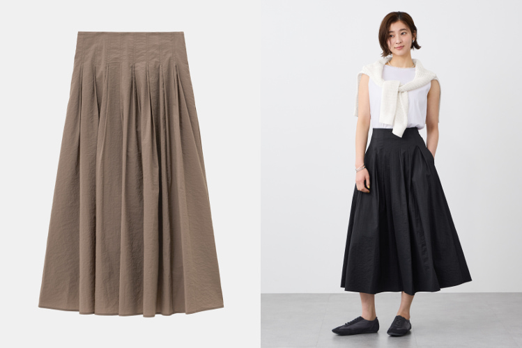 ハイストレッチナイロンフレアスカート