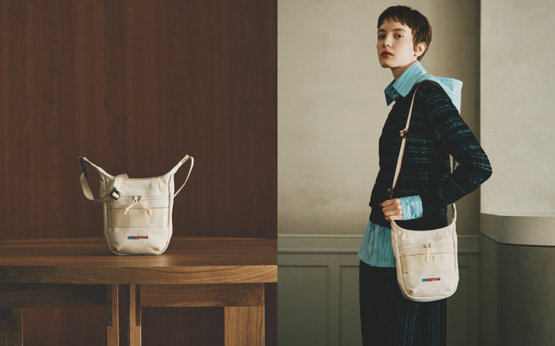 BRIEFING CANVAS SLIM SHOULDER BAG