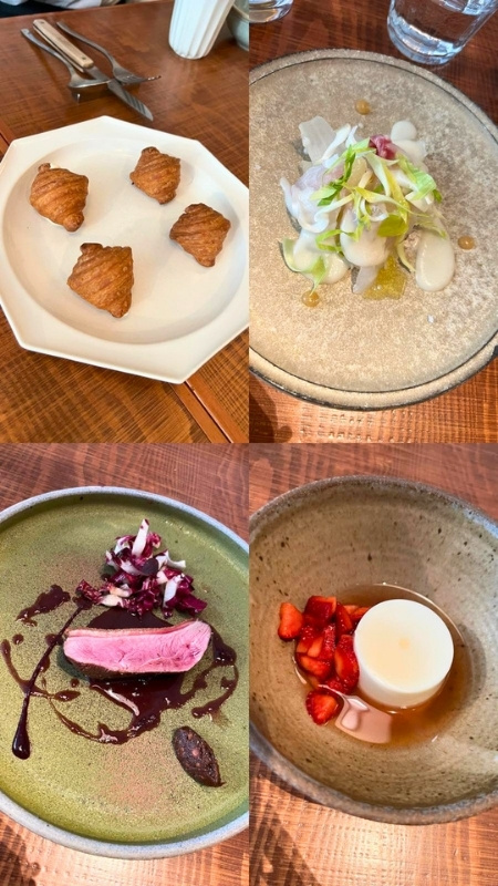 スイーツと料理の写真