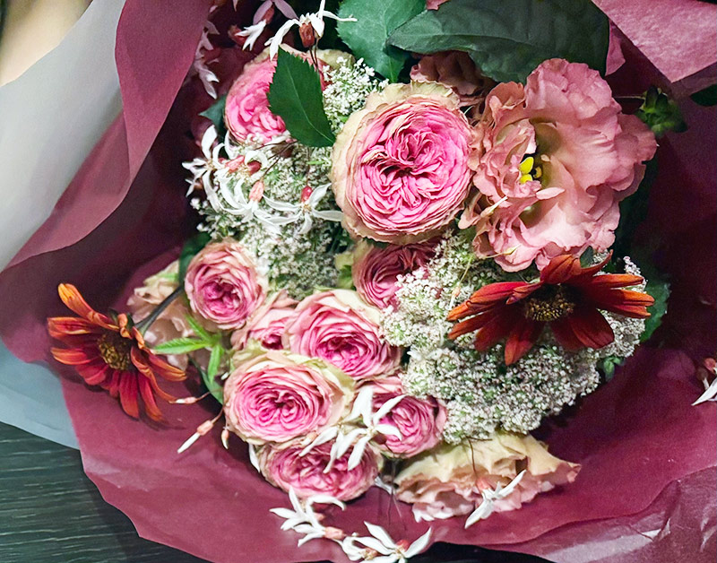ピンク系の花束