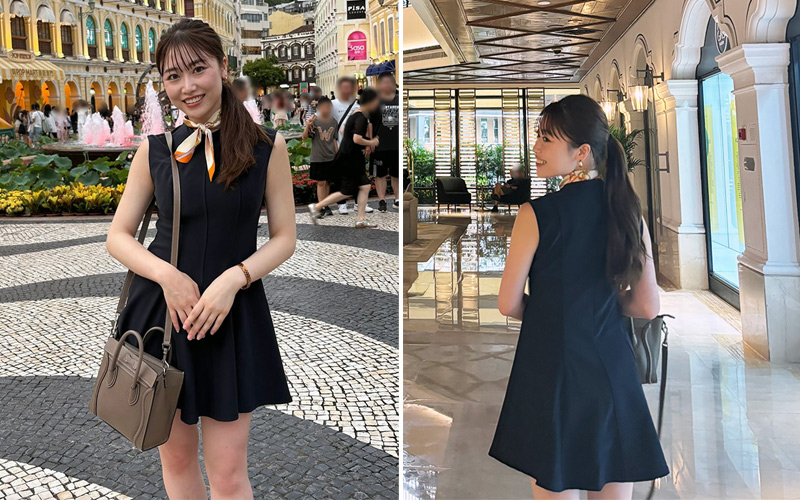 黒のミニワンピース