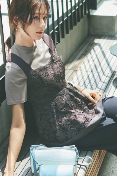 【8/27のコーデ】Tシャツに飽きたら…旬のレースビスチェで印象チェンジ♡