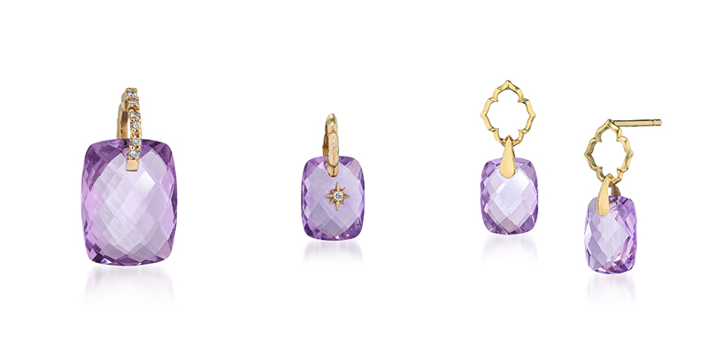 ピンクアメシスト/ダイヤモンドチャーム¥41,800、¥22,000
ピンクアメシストピアス¥47,300