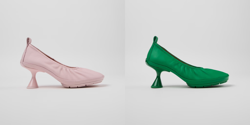 パンプス ピンク、グリーン